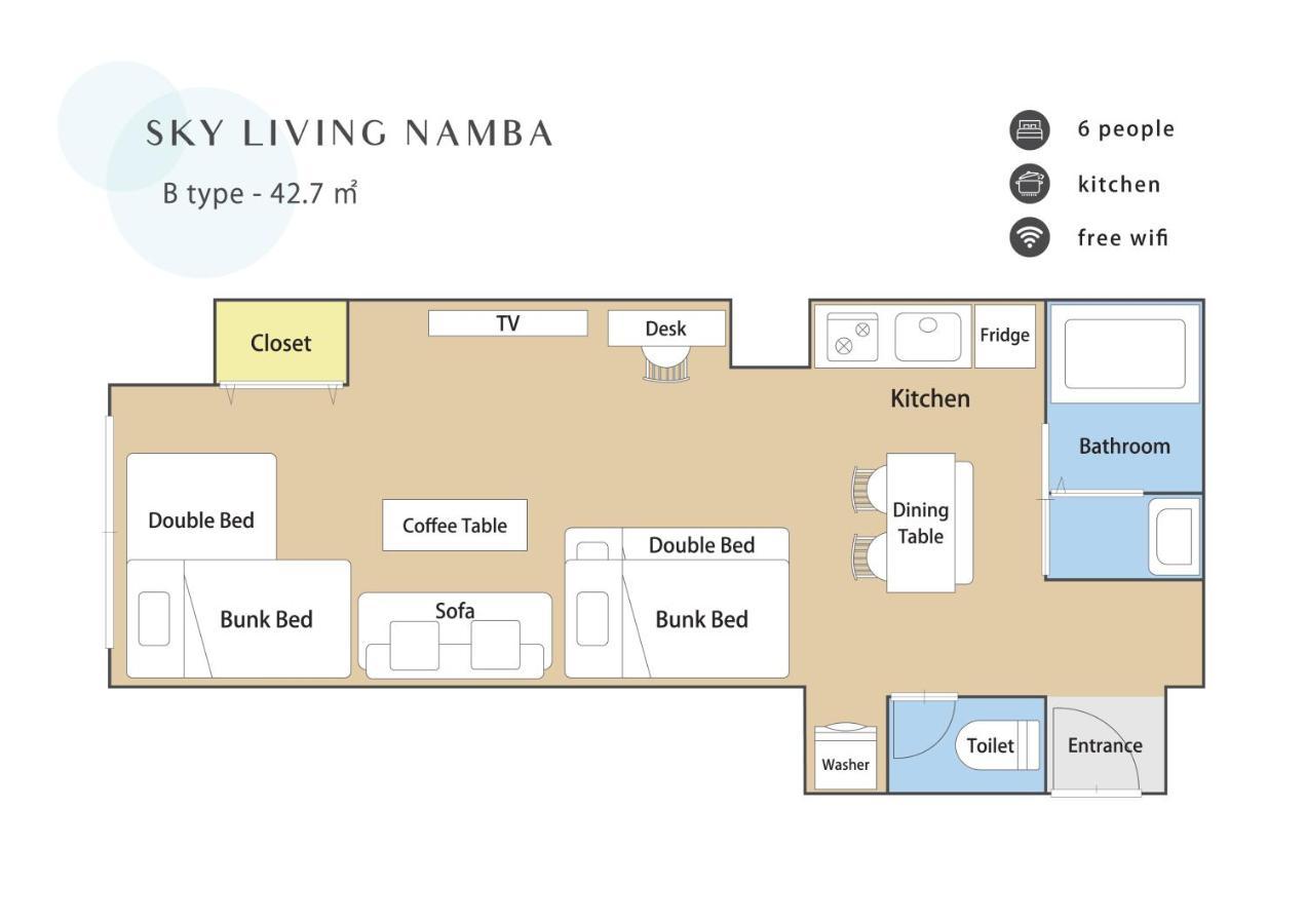Sky Living Namba Lejlighed Osaka Eksteriør billede